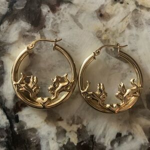 Vintage 14k Gold Plated Sterling Silver Angel Earrings, Stamped, Defective